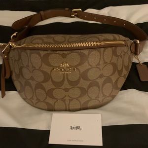 Coach signature print belt bag